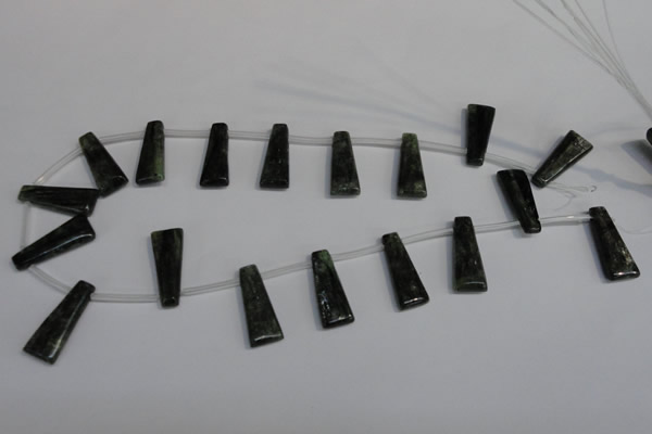 CKC73 15.5 inches 10*25mm trapezoid natural green kyanite beads