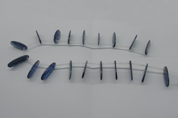 CKC74 Top drilled 12*30mm oval natural kyanite gemstone beads