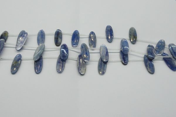 CKC76 Top drilled 10*30mm oval natural kyanite gemstone beads