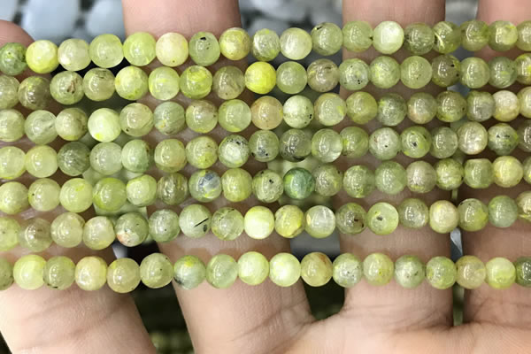 CKC765 15.5 inches 4mm round natural green kyanite beads