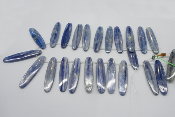 CKC80 Top drilled 13*55mm oval natural kyanite gemstone beads