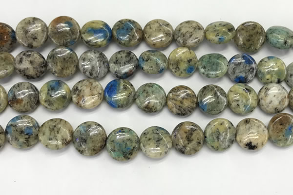 CKJ487 15.5 inches 11mm flat round natural k2 jasper beads