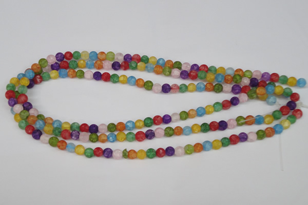 CKQ02 15.5 inches 6mm round matte dyed crackle quartz beads