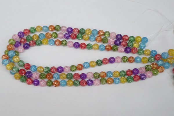CKQ12 15.5 inches 8mm round dyed crackle quartz beads wholesale