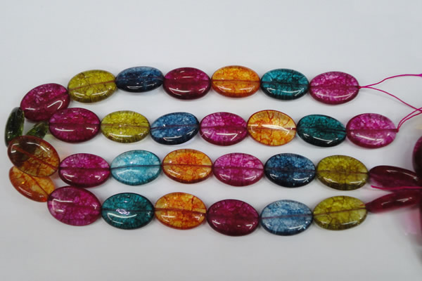 CKQ121 15.5 inches 18*25mm oval dyed crackle quartz beads