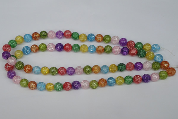 CKQ14 15.5 inches 10mm round dyed crackle quartz beads wholesale