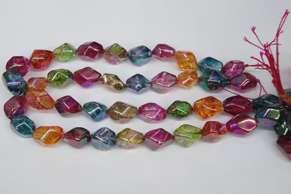 CKQ150 15.5 inches 15*20mm twisted rice AB-color crackle quartz beads