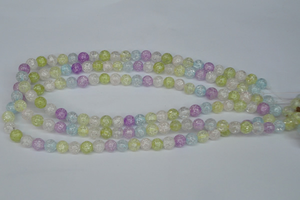 CKQ22 15.5 inches 8mm round dyed crackle quartz beads wholesale