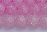 CKQ305 15.5 inches 14mm round dyed crackle quartz beads wholesale