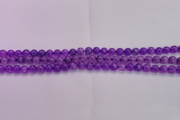 CKQ308 15.5 inches 6mm round dyed crackle quartz beads wholesale