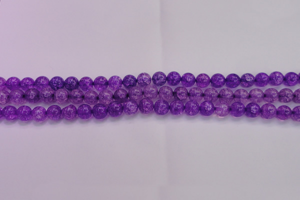 CKQ309 15.5 inches 8mm round dyed crackle quartz beads wholesale