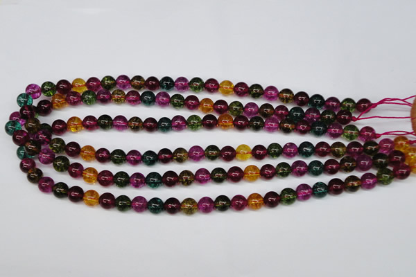 CKQ31 15.5 inches 6mm round dyed crackle quartz beads wholesale