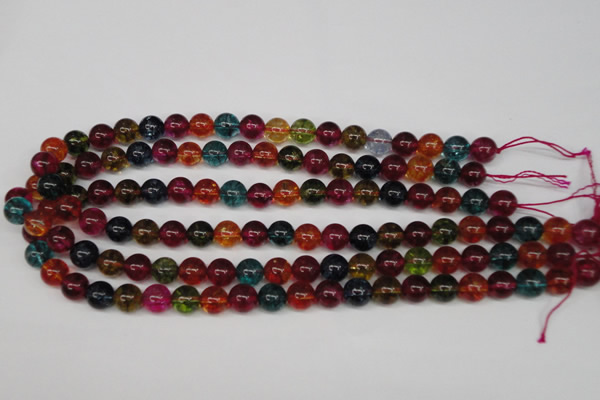 CKQ33 15.5 inches 10mm round dyed crackle quartz beads wholesale