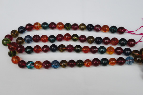CKQ34 15.5 inches 12mm round dyed crackle quartz beads wholesale