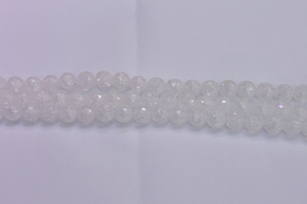 CKQ345 15.5 inches 10mm faceted round dyed crackle quartz beads