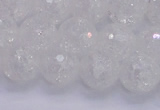 CKQ346 15.5 inches 12mm faceted round dyed crackle quartz beads