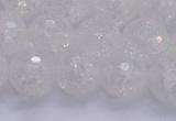 CKQ347 15.5 inches 14mm faceted round dyed crackle quartz beads