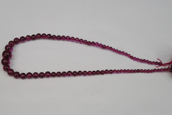 CKQ50 15.5 inches 6mm - 12mm round dyed crackle quartz beads