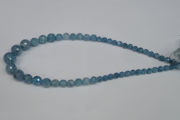 CKQ51 15.5 inches 6mm - 14mm faceted round dyed crackle quartz beads