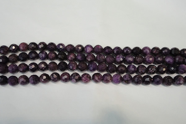 CKU22 15.5 inches 8mm faceted round purple kunzite beads wholesale