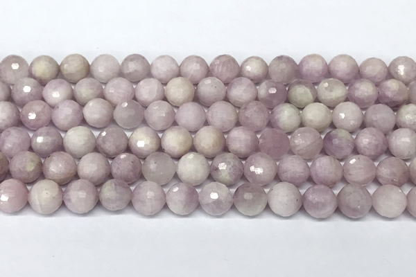 CKU347 15 inches 8mm faceted round kunzite beads