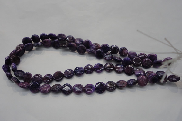 CKU36 15.5 inches 12mm flat round purple kunzite beads wholesale
