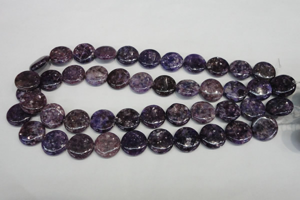 CKU37 15.5 inches 18mm flat round purple kunzite beads wholesale