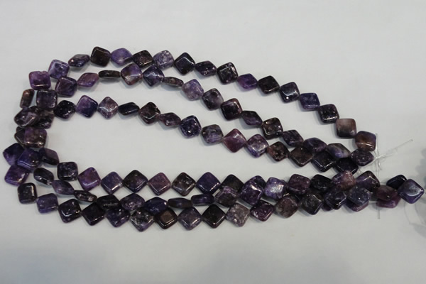 CKU48 15.5 inches 10*10mm diamond purple kunzite beads wholesale