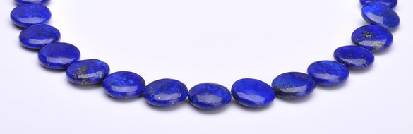 CLA18 16mm coin deep blue dyed lapis lazuli gemstone beads