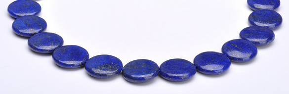 CLA20 coin 20mm deep blue dyed lapis lazuli gemstone beads