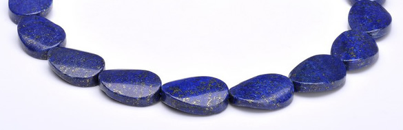CLA31 19*25mm twisted oval deep blue dyed lapis lazuli beads