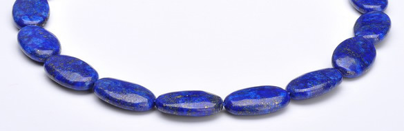CLA36 flat oval deep blue dyed lapis lazuli 15*25mm beads