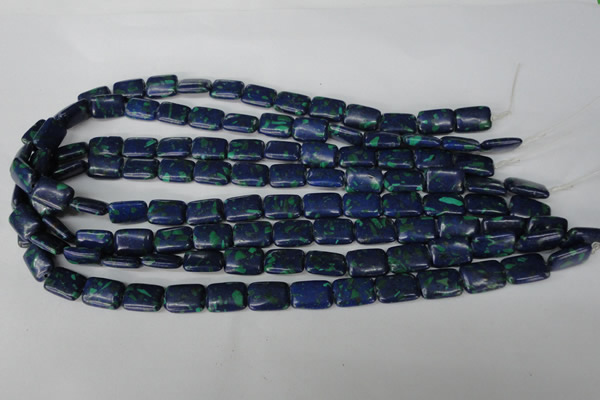 CLA427 15.5 inches 10*14mm rectangle synthetic lapis lazuli beads