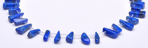 CLA44 Freeform pyramid deep blue dyed lapis lazuli stone beads