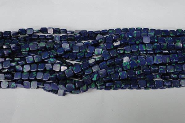 CLA447 15.5 inches 8*8mm square synthetic lapis lazuli beads