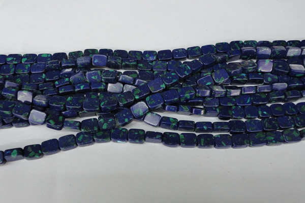 CLA453 15.5 inches 8*10mm rectangle synthetic lapis lazuli beads