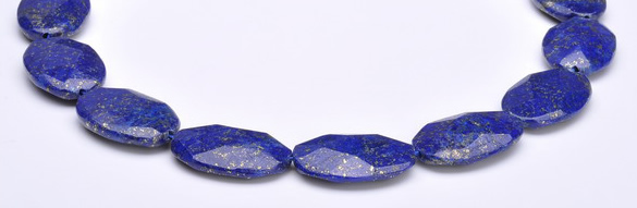 CLA46 20*30mm faceted oval deep blue dyed lapis lazuli beads
