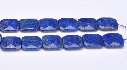 CLA49 Faceted square 25*25mm deep blue dyed lapis lazuli beads