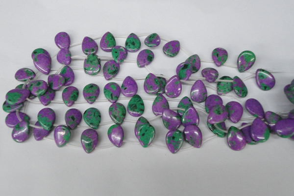 CLA537 Top-drilled 13*18mm flat teardrop synthetic lapis lazuli beads
