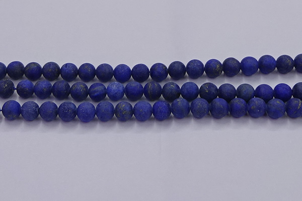 CLA72 15.5 inches 8mm round matte lapis lazuli beads wholesale