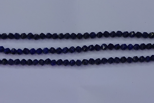 CLA81 15.5 inches 6mm faceted nuggets dyed lapis lazuli beads