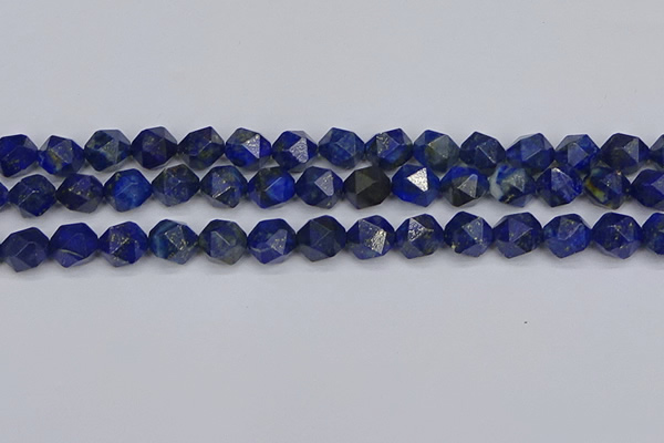 CLA87 15.5 inches 8mm faceted nuggets dyed lapis lazuli beads