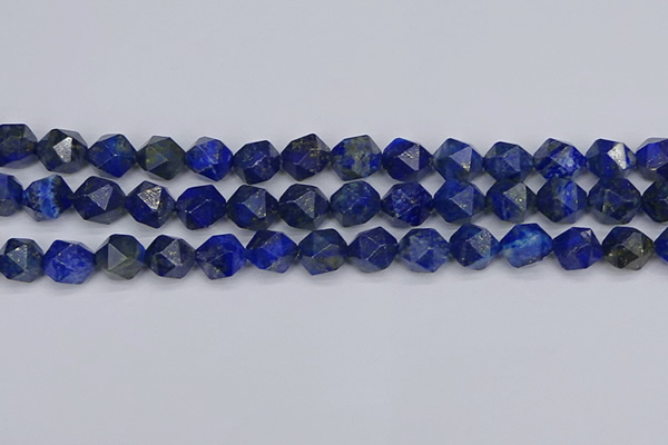 CLA88 15.5 inches 10mm faceted nuggets dyed lapis lazuli beads