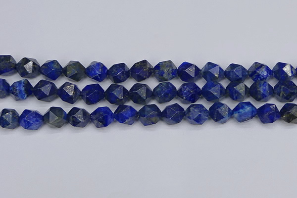 CLA89 15.5 inches 12mm faceted nuggets dyed lapis lazuli beads
