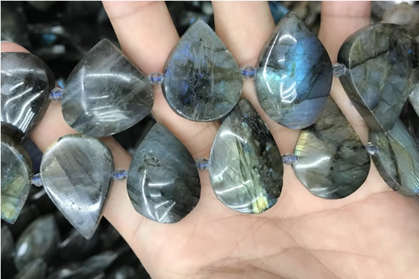 CLB1001 15.5 inches 18*30mm - 22*35mm flat teardrop labradorite beads