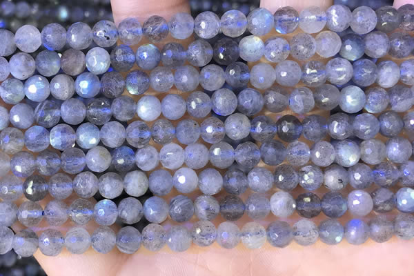 CLB1071 15.5 inches 5mm faceted round labradorite beads