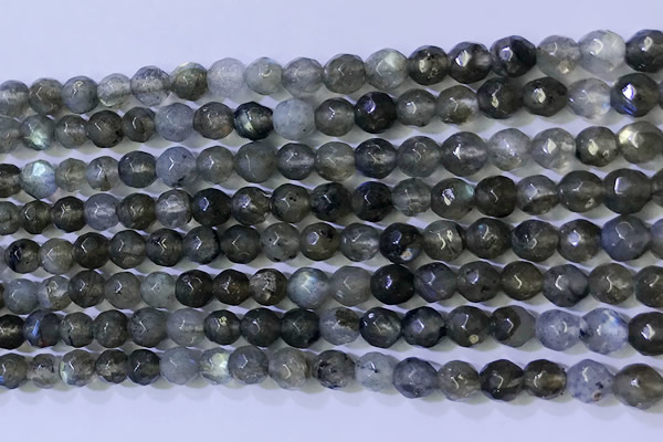 CLB1094 15.5 inches 4mm faceted round labradorite gemstone beads