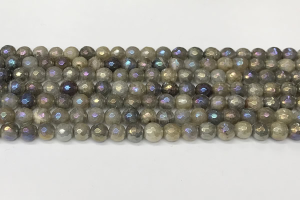 CLB1120 15 inches 6mm faceted round AB-color labradorite beads