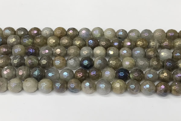 CLB1121 15 inches 8mm faceted round AB-color labradorite beads