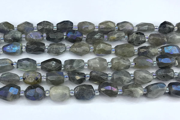CLB1155 15 inches 8*12mm - 12*16mm faceted nuggets AB-color labradorite beads